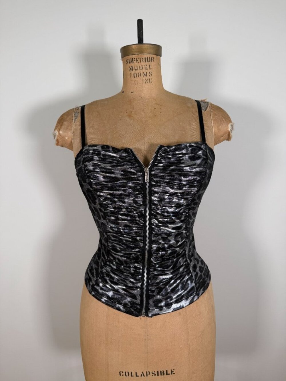 Y2K Cheetah Print Front Zip Women's Top